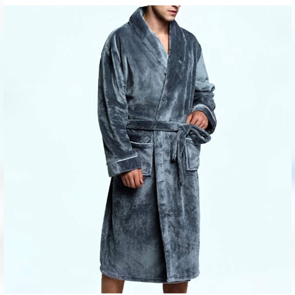 Unisex  Plush Gray Robe
